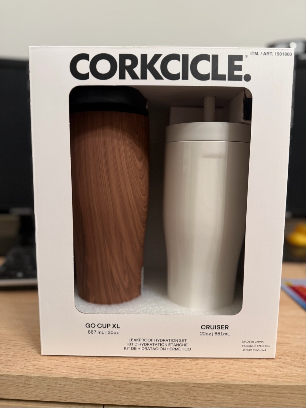 Corkcicle Go Cup XL & Cruiser Set - Black & White